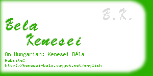 bela kenesei business card